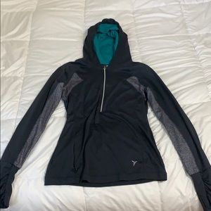 Grey quarter zip athletic sweater